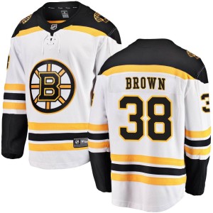 Youth Boston Bruins Patrick Brown Fanatics Branded Breakaway Away Jersey - White