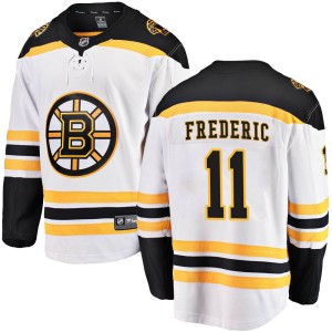 Youth Boston Bruins Trent Frederic Fanatics Branded Breakaway Away Jersey - White