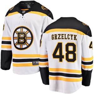 Youth Boston Bruins Matt Grzelcyk Fanatics Branded Breakaway Away Jersey - White