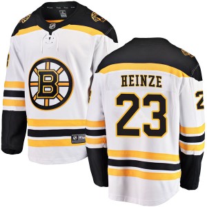 Youth Boston Bruins Steve Heinze Fanatics Branded Breakaway Away Jersey - White