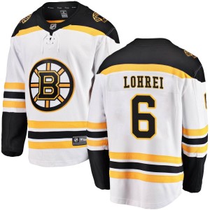 Youth Boston Bruins Mason Lohrei Fanatics Branded Breakaway Away Jersey - White