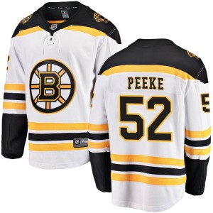 Youth Boston Bruins Andrew Peeke Fanatics Branded Breakaway Away Jersey - White