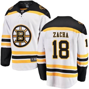 Youth Boston Bruins Pavel Zacha Fanatics Branded Breakaway Away Jersey - White