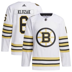 Youth Boston Bruins Gord Kluzak Adidas Authentic 100th Anniversary Primegreen Jersey - White