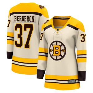 Women's Boston Bruins Patrice Bergeron Fanatics Branded Premier Breakaway 100th Anniversary Jersey - Cream