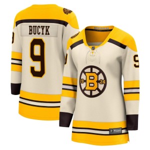 Women's Boston Bruins Johnny Bucyk Fanatics Branded Premier Breakaway 100th Anniversary Jersey - Cream