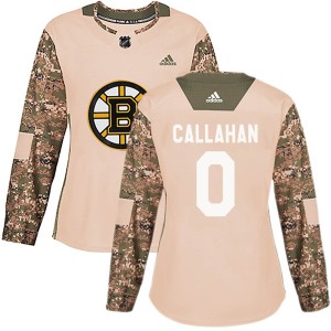Women's Boston Bruins Michael Callahan Adidas Authentic Veterans Day Practice Jersey - Camo