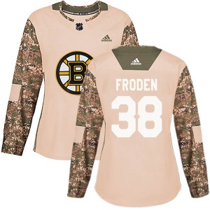 Women's Boston Bruins Jesper Froden Adidas Authentic Veterans Day Practice Jersey - Camo