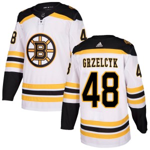 Youth Boston Bruins Matt Grzelcyk Adidas Authentic Away Jersey - White