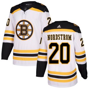 Youth Boston Bruins Joakim Nordstrom Adidas Authentic Away Jersey - White