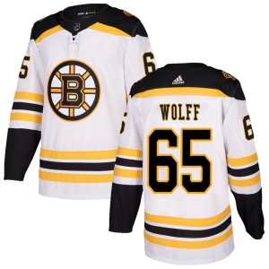 Youth Boston Bruins Nick Wolff Adidas Authentic Away Jersey - White