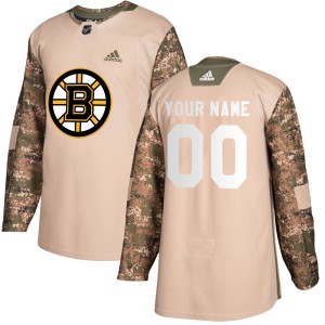 Men's Boston Bruins Custom Adidas Authentic Veterans Day Practice Jersey - Camo