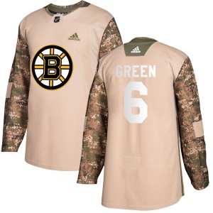 Men's Boston Bruins Ted Green Adidas Authentic Camo Veterans Day Practice Jersey - Green