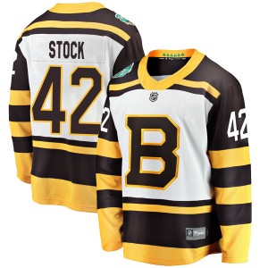 Men's Boston Bruins Pj Stock Fanatics Branded 2019 Winter Classic Breakaway Jersey - White