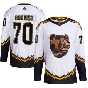 Youth Boston Bruins Jesper Boqvist Adidas Authentic Reverse Retro 2.0 Jersey - White