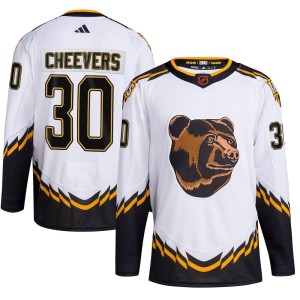 Youth Boston Bruins Gerry Cheevers Adidas Authentic Reverse Retro 2.0 Jersey - White