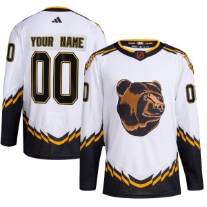 Youth Boston Bruins Custom Adidas Authentic Reverse Retro 2.0 Jersey - White