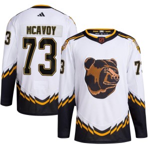 Youth Boston Bruins Charlie McAvoy Adidas Authentic Reverse Retro 2.0 Jersey - White