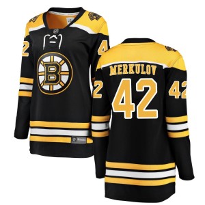 Women's Boston Bruins Georgii Merkulov Fanatics Branded Breakaway Home Jersey - Black