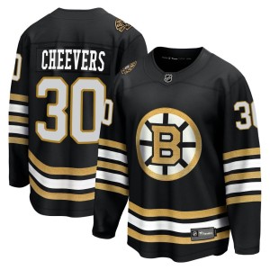 Men's Boston Bruins Gerry Cheevers Fanatics Branded Premier Breakaway 100th Anniversary Jersey - Black