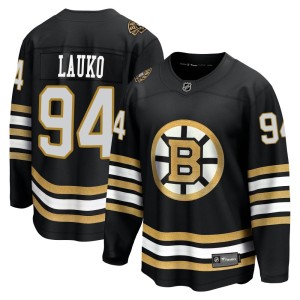 Men's Boston Bruins Jakub Lauko Fanatics Branded Premier Breakaway 100th Anniversary Jersey - Black