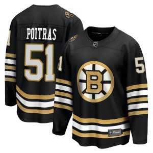 Men's Boston Bruins Matthew Poitras Fanatics Branded Premier Breakaway 100th Anniversary Jersey - Black