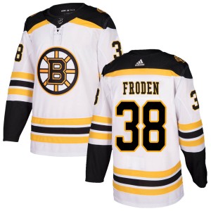 Men's Boston Bruins Jesper Froden Adidas Authentic Away Jersey - White