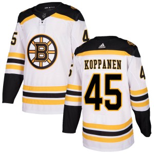 Men's Boston Bruins Joona Koppanen Adidas Authentic Away Jersey - White
