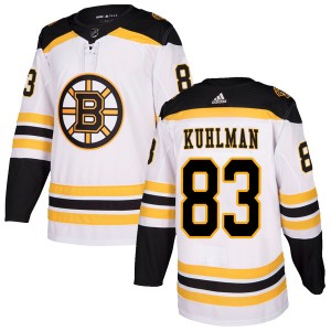 Men's Boston Bruins Karson Kuhlman Adidas Authentic Away Jersey - White