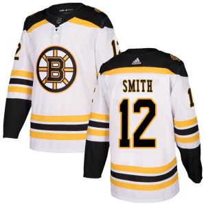 Men's Boston Bruins Craig Smith Adidas Authentic Away Jersey - White