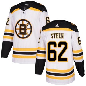 Men's Boston Bruins Oskar Steen Adidas Authentic Away Jersey - White
