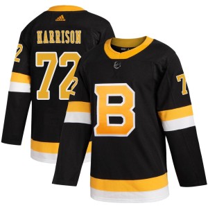 Men's Boston Bruins Brett Harrison Adidas Authentic Alternate Jersey - Black
