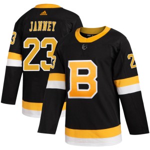 Men's Boston Bruins Craig Janney Adidas Authentic Alternate Jersey - Black