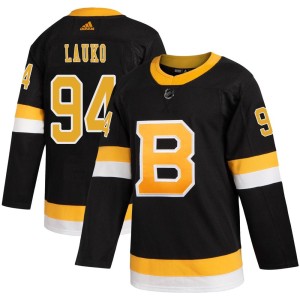 Men's Boston Bruins Jakub Lauko Adidas Authentic Alternate Jersey - Black