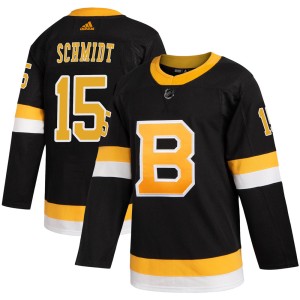 Men's Boston Bruins Milt Schmidt Adidas Authentic Alternate Jersey - Black