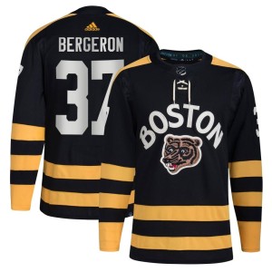 Men's Boston Bruins Patrice Bergeron Adidas Authentic 2023 Winter Classic Jersey - Black