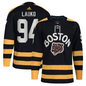 Men's Boston Bruins Jakub Lauko Adidas Authentic 2023 Winter Classic Jersey - Black