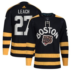 Men's Boston Bruins Reggie Leach Adidas Authentic 2023 Winter Classic Jersey - Black
