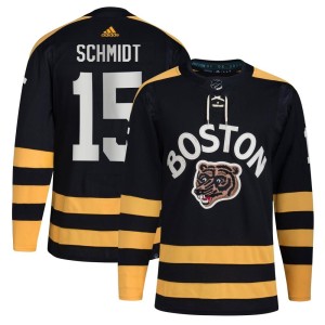 Men's Boston Bruins Milt Schmidt Adidas Authentic 2023 Winter Classic Jersey - Black