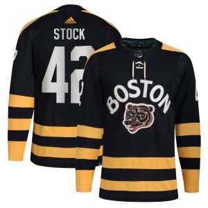 Men's Boston Bruins Pj Stock Adidas Authentic 2023 Winter Classic Jersey - Black