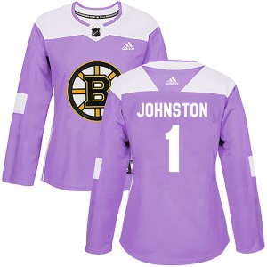 Women's Boston Bruins Eddie Johnston Adidas Authentic Fights Cancer Practice Jersey - Purple