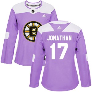 Women's Boston Bruins Stan Jonathan Adidas Authentic Fights Cancer Practice Jersey - Purple