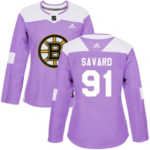 Women's Boston Bruins Marc Savard Adidas Authentic Fights Cancer Practice Jersey - Purple
