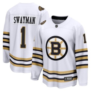 Men's Boston Bruins Jeremy Swayman Fanatics Branded Premier Breakaway 100th Anniversary Jersey - White