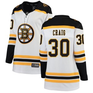 Women's Boston Bruins Jim Craig Fanatics Branded Breakaway Away Jersey - White