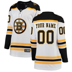 Women's Boston Bruins Custom Fanatics Branded Breakaway Away Jersey - White