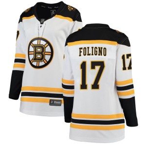 Women's Boston Bruins Nick Foligno Fanatics Branded Breakaway Away Jersey - White
