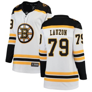 Women's Boston Bruins Jeremy Lauzon Fanatics Branded Breakaway Away Jersey - White