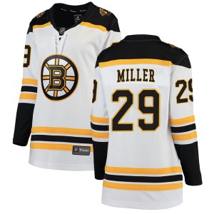 Women's Boston Bruins Jay Miller Fanatics Branded Breakaway Away Jersey - White