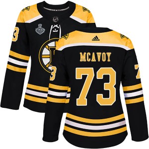 Women's Boston Bruins Charlie McAvoy Adidas Authentic Home 2019 Stanley Cup Final Bound Jersey - Black